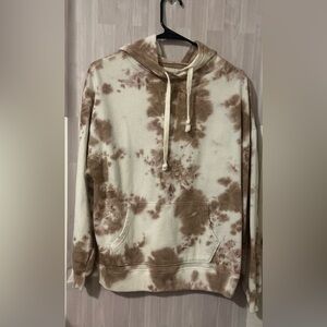 Aeropostale Tie-Dye Hoodie - Brown and Cream